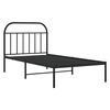 vidaXL Cadre de lit m&eacute;tal sans matelas avec t&ecirc;te de lit noir 107x203cm