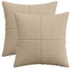 vidaXL Housse de coussin 2 pcs ALMELO Taupe 40 x 40 cm velours c&ocirc;tel&eacute;