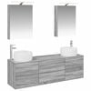 vidaXL Ensemble de mobilier de salle de bain 5 pc Sonoma gris