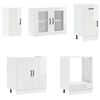 vidaXL Ensemble de 8 meubles de cuisine "Kalmar" en bois d'ingénierie blanc brillant