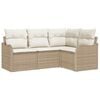 vidaXL Ensemble de canap&eacute; de jardin 4 pc Beige polyrotin