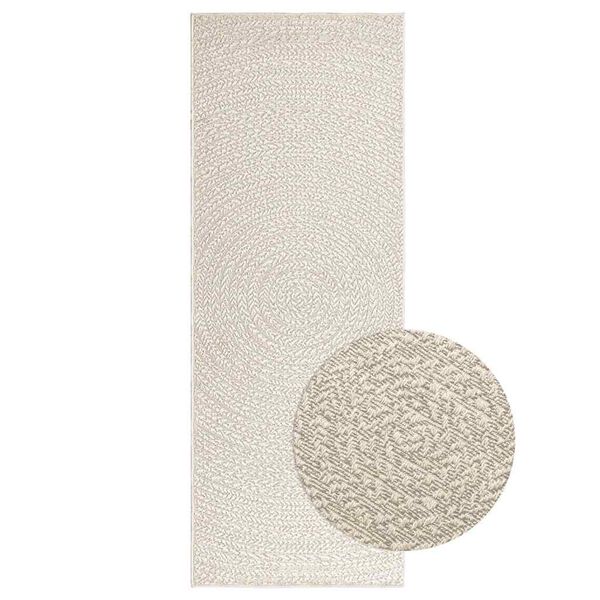 vidaXL Tapis ZIZUR cr&egrave;me 80x200 cm aspect de jute int&eacute;rieur ext&eacute;rieur