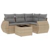 vidaXL Salon de jardin avec coussins 5 pcs beige r&eacute;sine tress&eacute;e