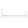 vidaXL Cadre de lit sans matelas blanc bois massif