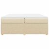 vidaXL Sommier &agrave; lattes de lit avec matelas Cr&egrave;me 200x200 cm Tissu