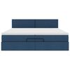 VidaXL Cadre de lit ottoman avec matelas bleu 200x200 cm tissu