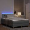 vidaXL Lit &agrave; ressort LED avec matelas Gris clair 120 x 190 cm tissu