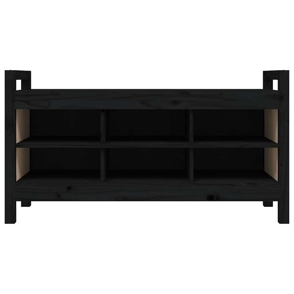 vidaXL Banc d'entr&eacute;e Noir 110x40x60 cm Bois de pin massif