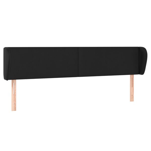 vidaXL T&ecirc;te de lit avec oreilles Noir 163x23x78/88 cm Similicuir