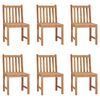 vidaXL Chaises de jardin lot de 6 avec coussins Bois de teck massif