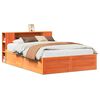 vidaXL Cadre de lit sans matelas cire marron 140x190cm bois pin massif
