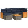 vidaXL Salon de jardin avec coussins 7 pcs gris r&eacute;sine tress&eacute;e