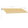 vidaXL Auvent automatique capteur de vent LED 450x350cm Jaune et blanc