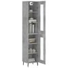 vidaXL Buffet haut Gris béton 34,5x34x180 cm Bois d'ingénierie