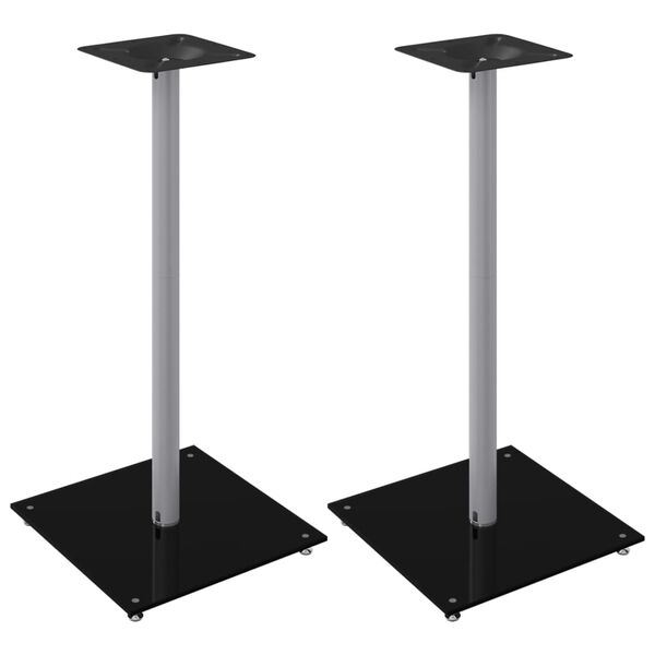 vidaXL Supports de haut-parleurs 2 pcs noir et argenté 1 pilier