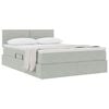 vidaXL Lit de Rangement avec matelas Gris clair 140 x 200 cm Velours