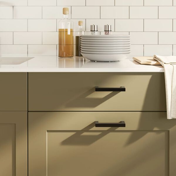 vidaXL Poign&eacute;es d'armoire 10 pcs noir 96 mm acier inoxydable