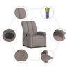 vidaXL Fauteuil de massage inclinable &eacute;lectrique Taupe Tissu