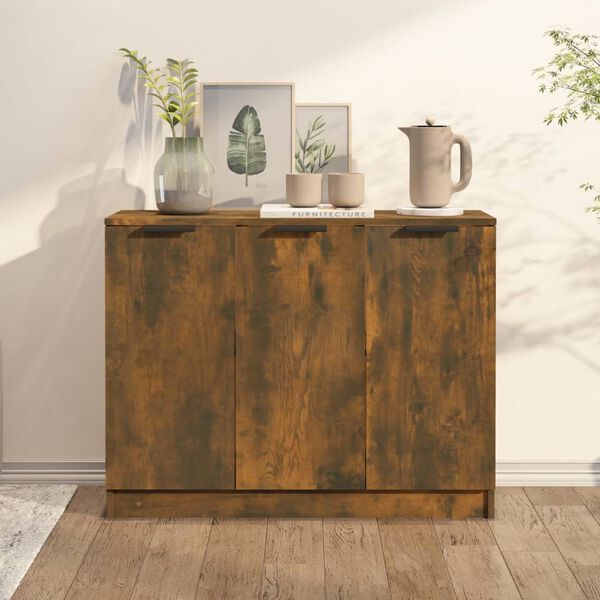 vidaXL Buffet Chêne fumé 90,5x30x70 cm Bois d'ingénierie