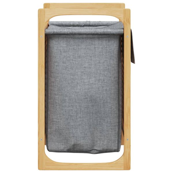 vidaXL Panier &agrave; linge avec sac gris 32x30x36,5 cm bambou