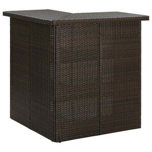 vidaXL Table d'angle de bar Marron 100x50x105 cm R&eacute;sine tress&eacute;e
