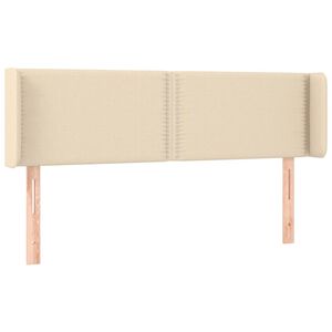 vidaXL T&ecirc;te de lit avec oreilles Cr&egrave;me 147x16x78/88 cm Tissu