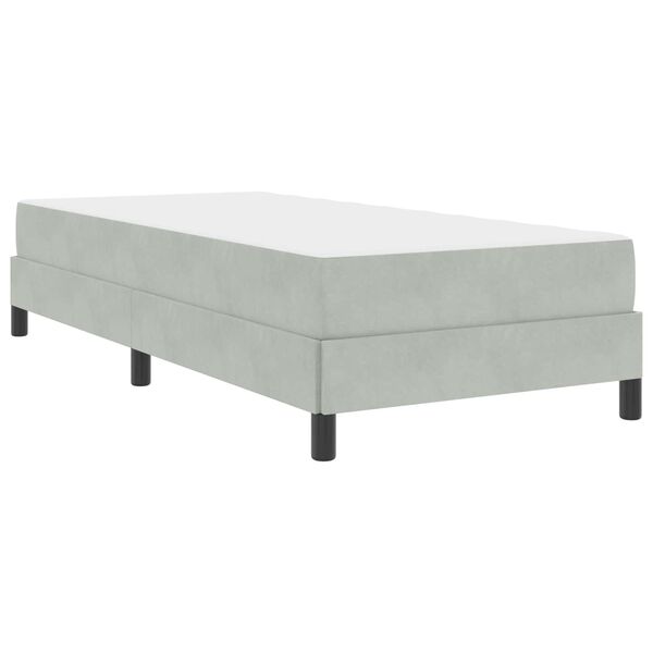 vidaXL Lit &agrave; ressorts avec matelas Gris clair 100 x 200 cm tissu