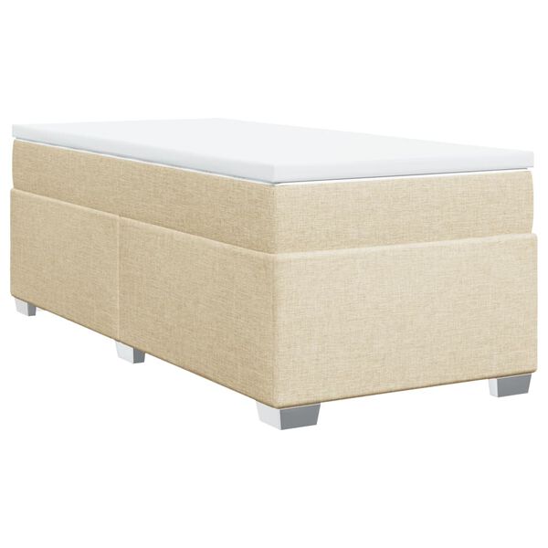 vidaXL Sommier &agrave; lattes de lit avec matelas Cr&egrave;me 80x200 cm Tissu