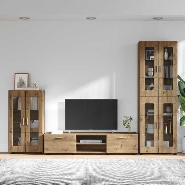 vidaXL Ensemble meuble TV FLORIN Ch&ecirc;ne artisanal Bois d'ing&eacute;nierie