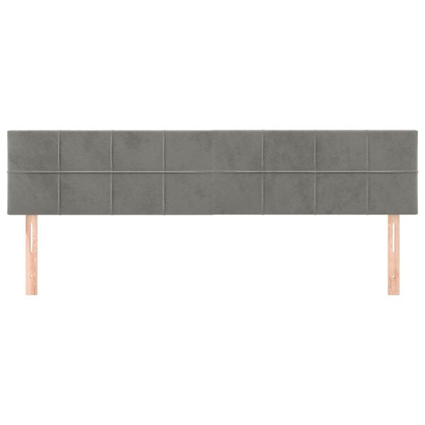 vidaXL Têtes de lit 2 pcs Gris clair 80x5x78/88 cm Velours