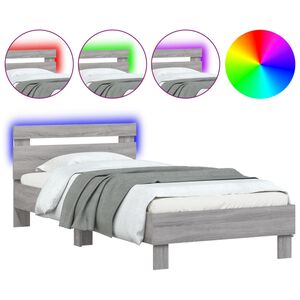 vidaXL Cadre de lit sans matelas avec lumi&egrave;res LED 90x200 cm