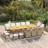 vidaXL Ensemble &agrave; manger de jardin coussins 15pcs R&eacute;sine tress&eacute;e Beige