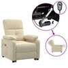vidaXL Fauteuil inclinable &eacute;lectrique Cr&egrave;me Tissu