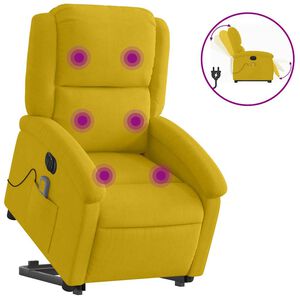 vidaXL Fauteuil inclinable de massage &eacute;lectrique jaune velours