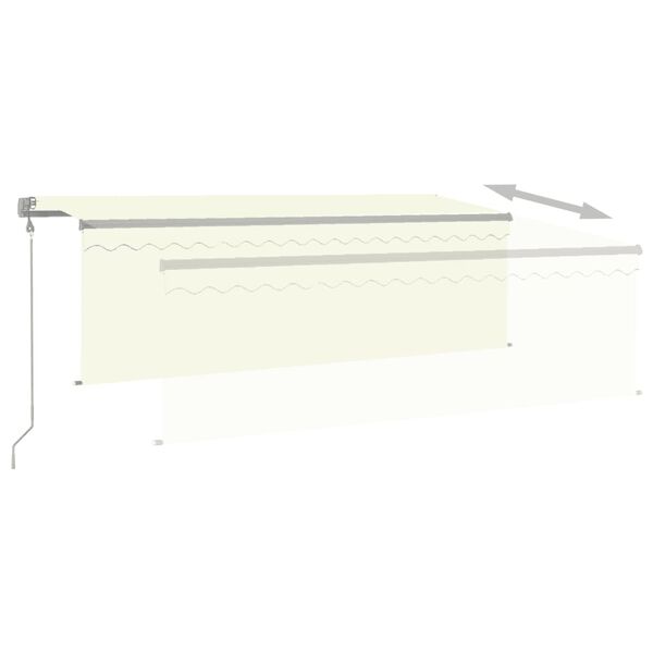 vidaXL Auvent automatique r&eacute;tractable avec store 4x3 m Cr&egrave;me