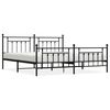 vidaXL Cadre de lit m&eacute;tal sans matelas avec pied de lit noir 200x200cm