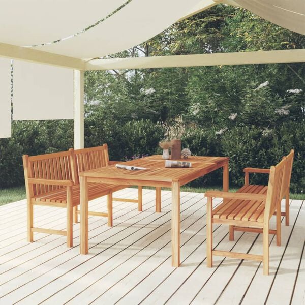 vidaXL Ensemble &agrave; manger de jardin 3 pcs Bois de teck massif