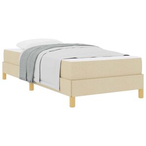 vidaXL Lit &agrave; ressorts avec matelas Cr&egrave;me 80 x 200 cm tissu