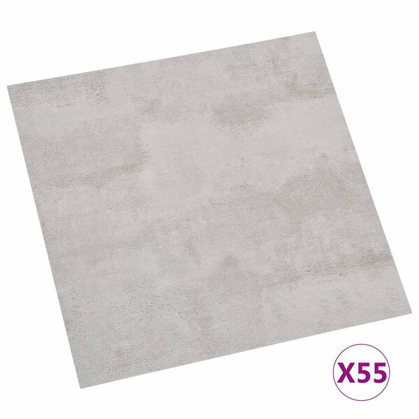 vidaXL Planches de sol 55 pcs Gris clair 5,11 m&sup2; PVC