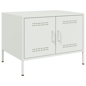 vidaXL Table basse blanc 68x50x50,5 cm acier
