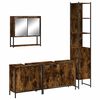 vidaXL Ensemble de meubles de salle de bain 4 pcs Ch&ecirc;ne fum&eacute; Bois