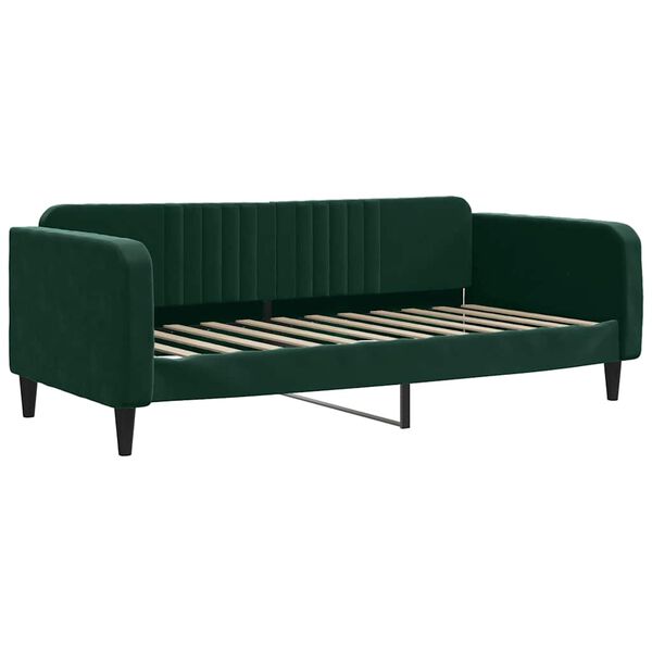 vidaXL Lit de repos sans matelas vert fonc&eacute; 90x200 cm velours