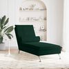 vidaXL Chaise longue de massage avec traversin vert fonc&eacute; velours
