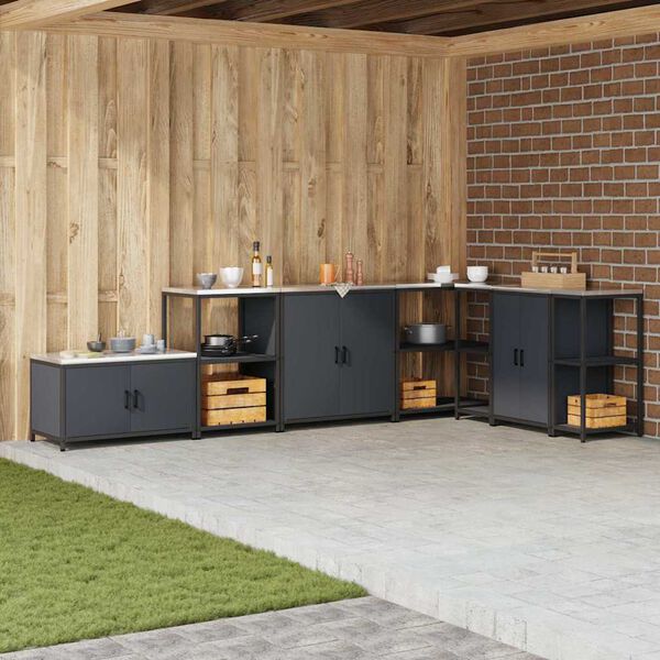 vidaXL Rangement de cuisine Anthracite 60 x 50 x 92 cm Acier