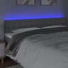 vidaXL T&ecirc;te de lit &agrave; LED Gris clair 180x5x78/88 cm Tissu