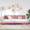 vidaXL Cadre de lit d'angle Rose 90 cm x 200 cm Velours