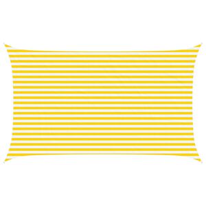 vidaXL Voile d'ombre Jaune et blanc 5 x 3 m 100 % polyester Oxford
