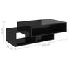 vidaXL Table basse noir brillant 105x55x32 cm bois d'ing&eacute;nierie