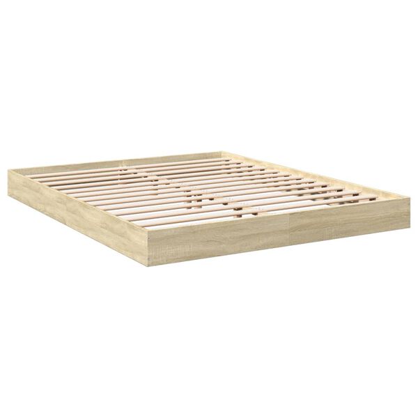 vidaXL Cadre de lit sans matelas ch&ecirc;ne sonoma 150x200 cm