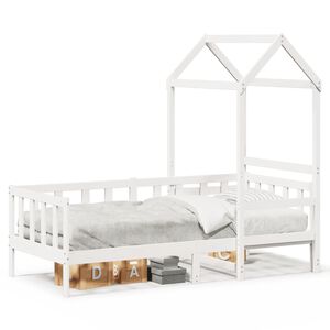vidaXL Lit de jour avec toit sans matelas blanc 80x200 cm bois massif